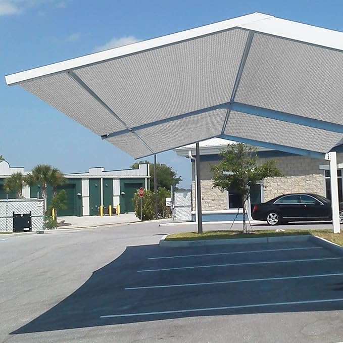 Eden's Decor Straight Flat-Edged Sun Shade Sail Rectangular 4' x 16' Grey UV-Blocking Outdoor Canopy Fabric Cloth Awning for Pergola Patio Garden Backyard Custom Size