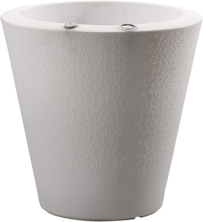 Crescent Garden Dot TruDrop Indoor/Outdoor Planter, Self-Watering Plant Pot, 16 Inches, (Alpine White)