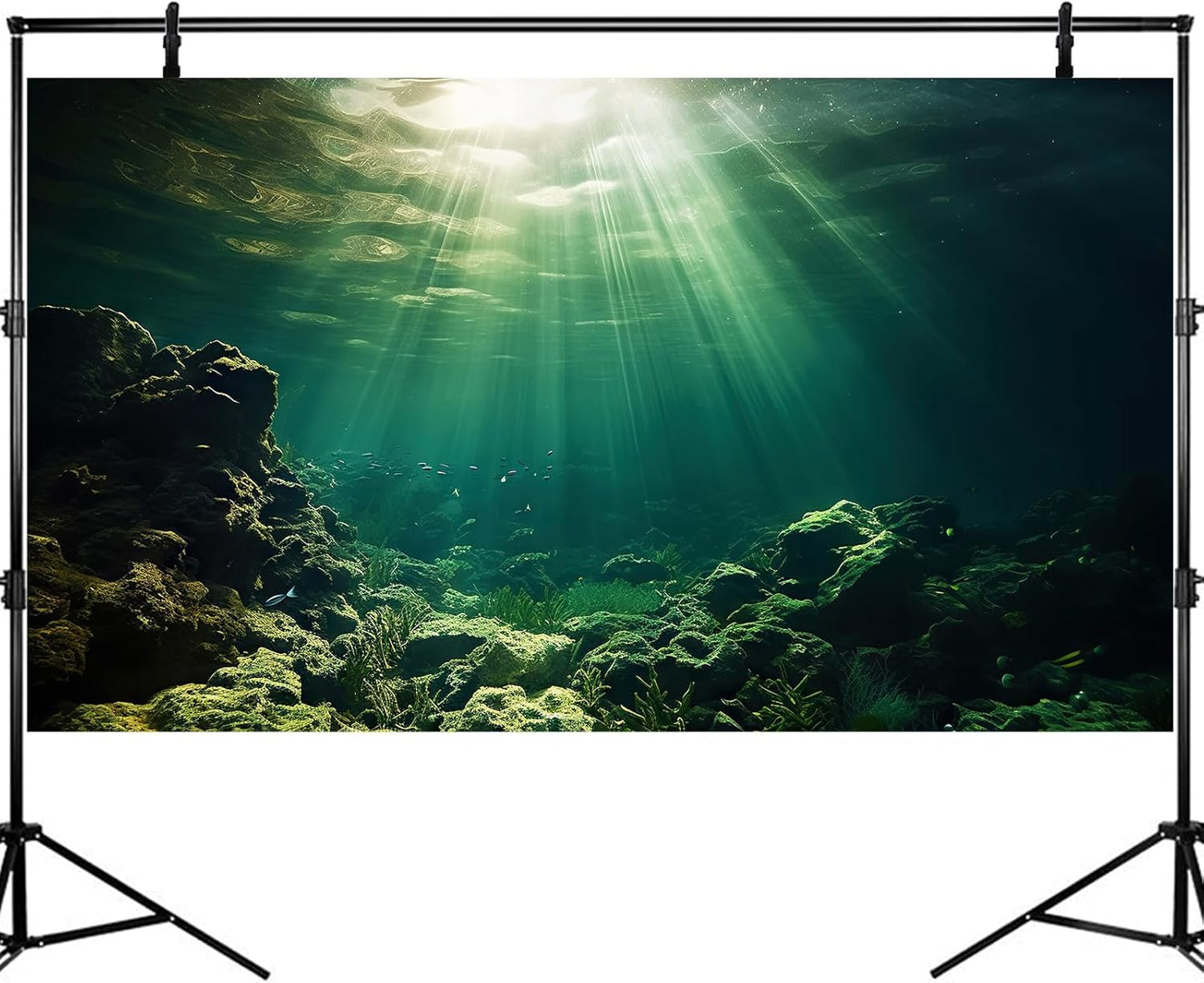 Under The Sea Aquarium Background Underwater Fish Tank Background Ocean Floor Rock Cave Sunray Terrarium Backgrounds Tropical Fish Ocean World Aquarium Reptile Tank Backgrounds 60x24in