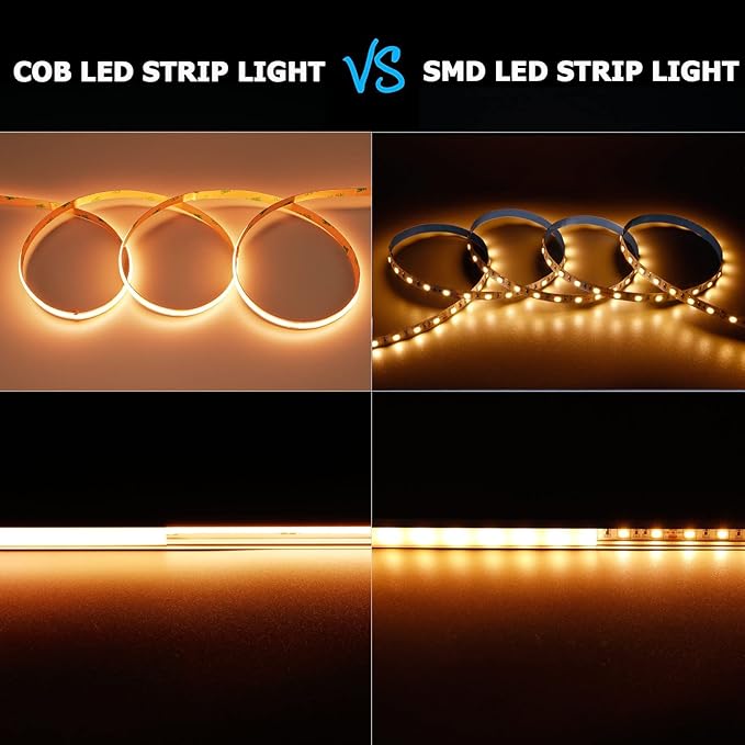 10M/32.8ft 24V COB LED Strip Light Waterproof IP65 Warm White 3000K Uniform Glow 3840LEDs CRI 93+ Flexible LED Tape Lights for DIY Cabinet Bedroom Kitchen Home Decor(No Power Supply)