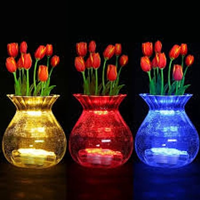 Bright LED Floral Tea Light Vase Submersible Lights for Party Wedding (Purple, 20 Pack)