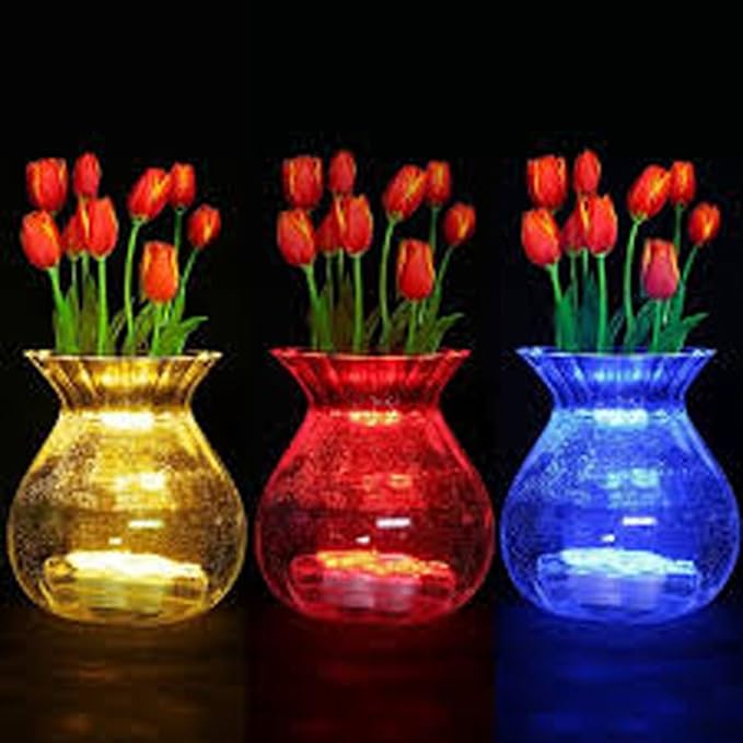 Super Bright LED Floral Tea Light Submersible Lights for Party Wedding (Amber, 60 Pack)