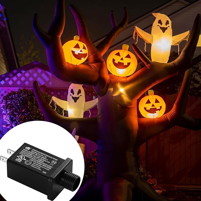 Replacement Yard Inflatable Adapter Power Supply Adaptor - 12V 1.0A 2Pcs - Inflatable Plug Replacement Class 2 Power Supply - for Halloween/Christmas Tree Light Yard Blow Up Decorations
