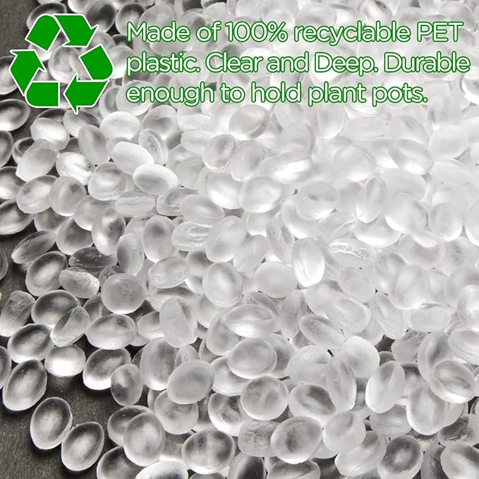 Hoolerry Plastic Plant Saucer Clear Deep Drip Tray Thickened Clear Plant Saucers Trays for Pots Deep Drip Trays for Home Garden Indoor and Outdoor Potted(15 Pcs, 6, 8, 10 Inch)