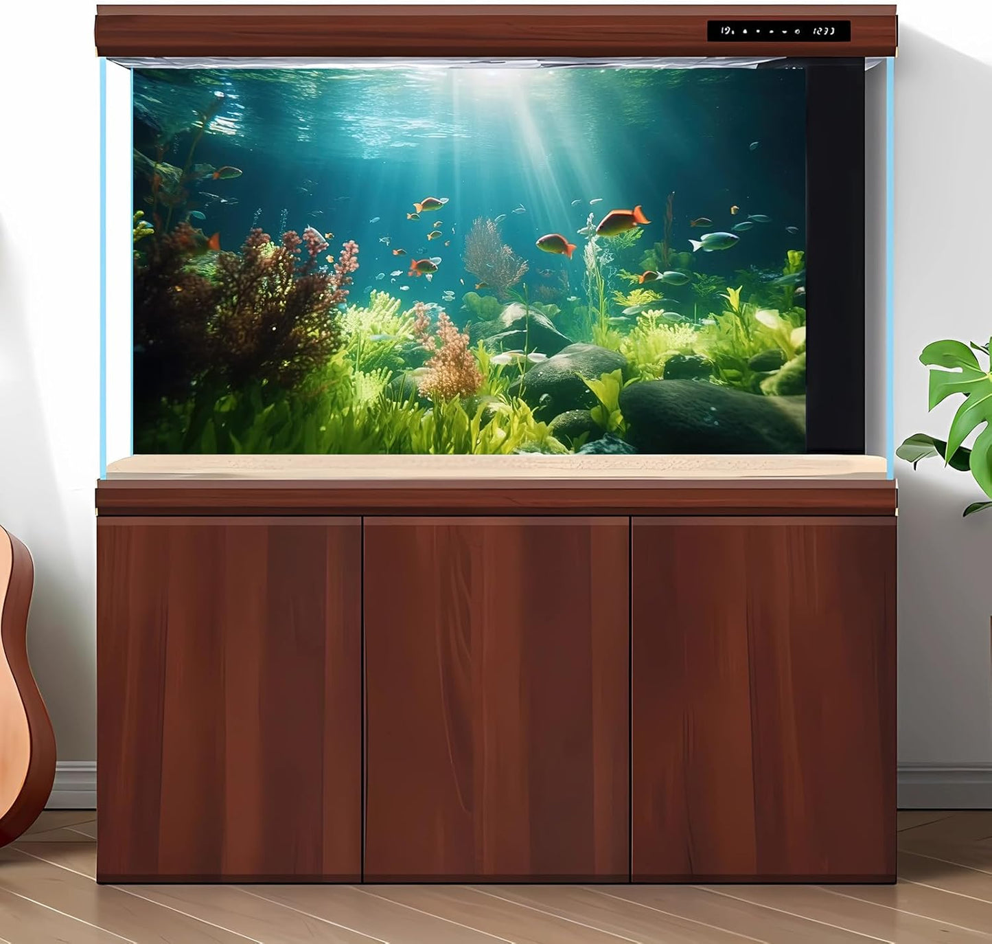 Fish Tank Background Underwater Aquarium Background Under The Sea Aquatic Plants Fish Tank Backgrounds Ocean Floor Rock Terrarium Wallpaper Tropical Fish Aquarium Reptile Tank Backgrounds 60x24in