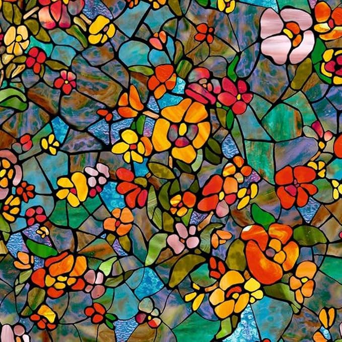 d-c-fix 346-0431-2PKA Self-Adhesive Privacy Glass Window Film, Venetian Garden, 17" x 78" Roll, 2-Pack with Applicator