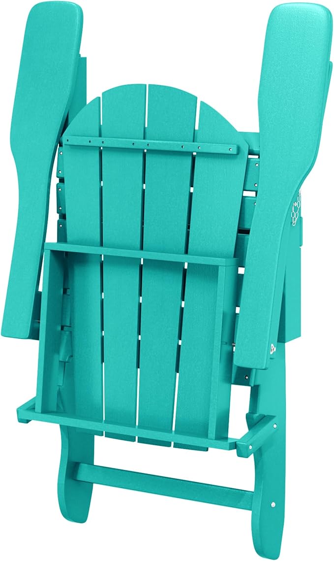 Westin Outdoors Laguna WO Home Furniture Adirondack Chair 4 PC Set Classic Outdoor Patio Folding Chair for Bon Fire Pit Lawn Backyard Beach Plastic Weather-Resistant (Turquoise)