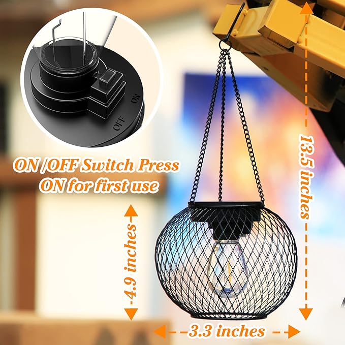Solar Lantern Outdoor, KagoLing Upgraded Hanging Solar Lights Outdoor Garden Christmas Decorations Decorative Lighting Solar Powered Waterproof Tree Lantern for Garden Yard Patio Pathway, 4 Pack