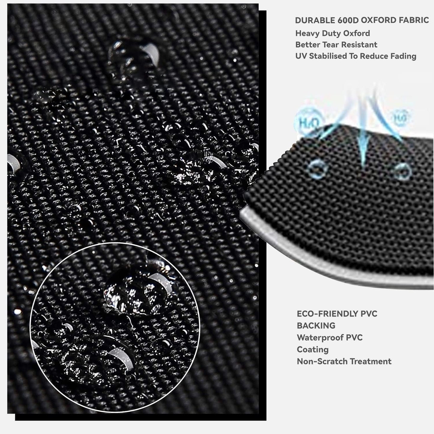 Outdoor Patio Square Table Cover 42 inch Black Heavy Duty Waterproof Cover for Square Slatted Tabletop