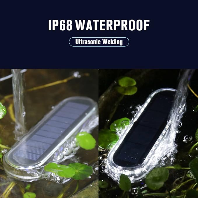 Honalia Solar Driveway Lights Outdoor 6 Pack, Dock Lights Solar Powered Waterproof IP68, Solar Deck Lights Cool White Driveway Markers Concrete Step Lights for Driveway Deck Stairs Marine Dock Runway