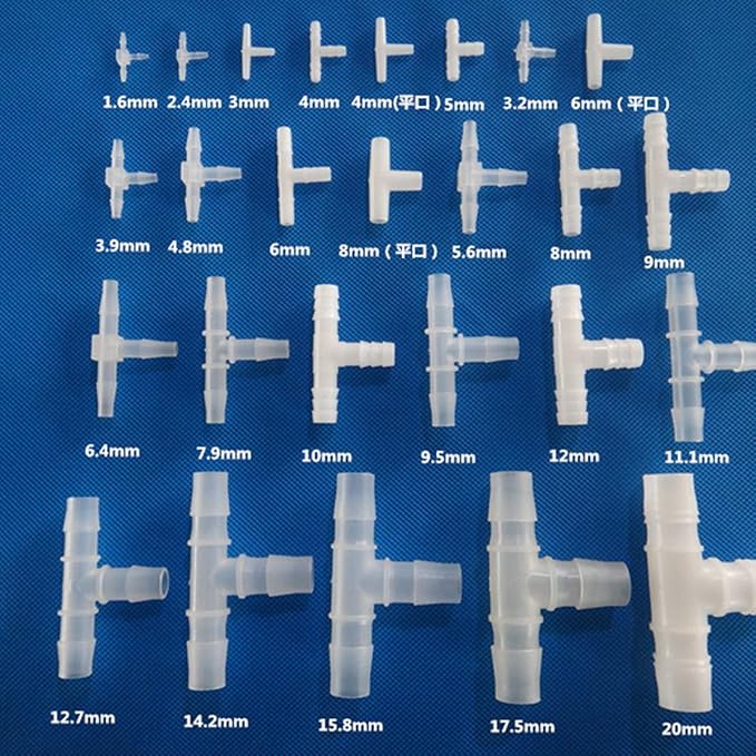 Unifizz T - Piece Hose Equal Paths Tube Accessories,10mm Equal Paths Plastic Hose Tube Connector For Cooling Watering Irrigation, Transparent, 10Pcs