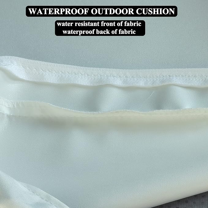 Patio Chair Cushions Set of 2 Non Slip Bottom Chair Pad with Ties Waterproof Square Outdoor Seat Cushion Replacement for Garden Swing Furniture 22x22 Inch, White