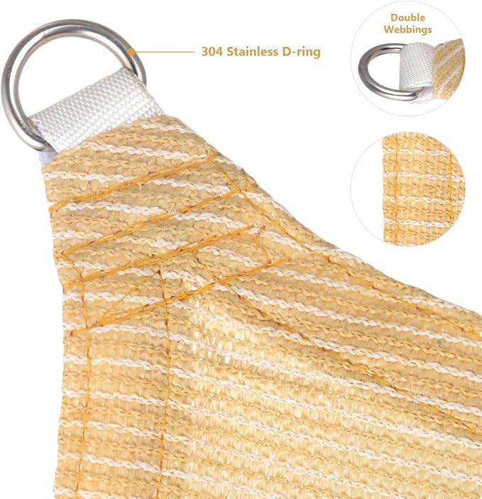 Eden's Decor Straight Flat-Edged Sun Shade Sail Rectangular 4' x 13' Beige UV-Blocking Outdoor Canopy Fabric Cloth Awning for Pergola Patio Garden Backyard Custom Size