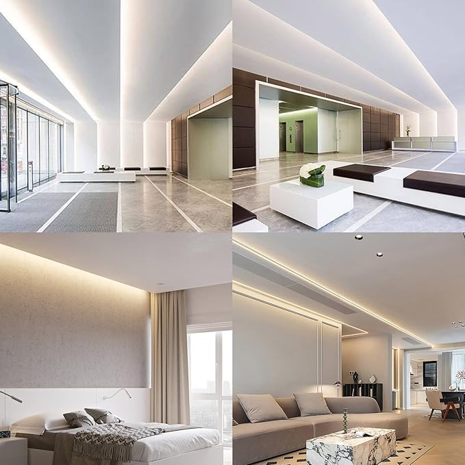 15M/49.2ft 24V COB LED Strip Light Waterproof IP65 Natural White 4000K Uniform Glow 5760LEDs CRI 93+ Flexible LED Tape Lights for DIY Cabinet Bedroom Kitchen Home Decor(No Power Supply)