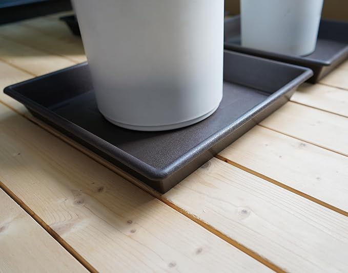 Square Plant Saucer 16 Inch 2 Pack, Plant Stand Plant Trays for Pots Heavy Duty Plastic Plant Saucers for Indoors Outdoors, Flower Pot No Holes Plant Lover Gardening Gifts