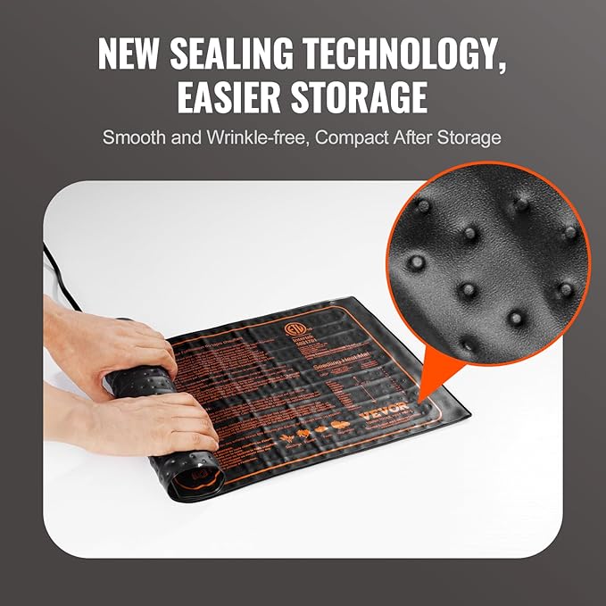 VEVOR 10"x 20.75" Seedling Heat Mat 1 Pack, MET-Certified, Waterproof, for Indoor Germination, Gardening, Hydroponics, Greenhouse Use