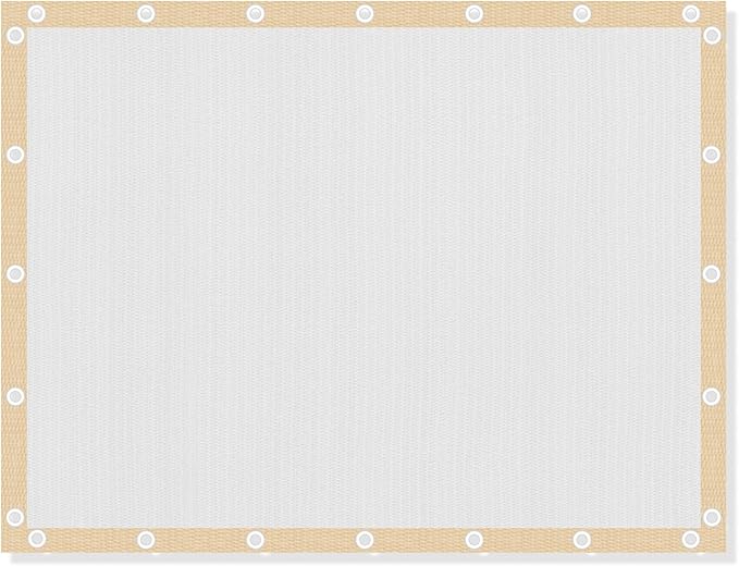 VICLLAX Shade Fabric Sun Shade Cloth with Every 2 FT Grommets for Patio Garden Pergola Cover Canopy 6x7 FT, Cream
