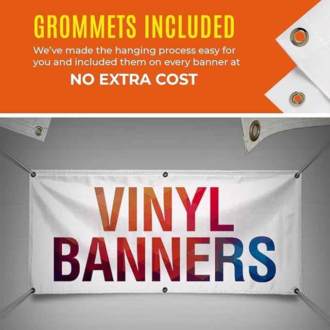Personalized Passion Vinyl Banner 8' x 3' - Customized Banner for Business, Graduation, Birthday Parties - Indoor/Outdoor Use - Full Color 13oz Vinyl Custom Signs with HD Printed Text, Photos
