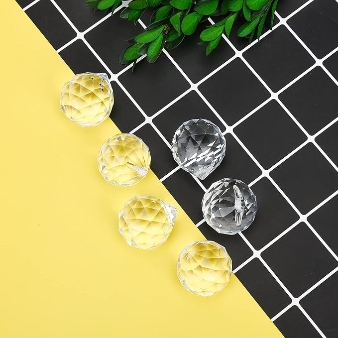 MerryNine 20mm Clear Crystal Ball Prism Sun Shine Catcher Rainbow Pendants Maker, Hanging Crystals Prisms for Windows, for Feng Shui, for Gift (20mm/0.79" 48pack, 48)