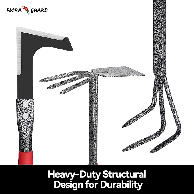 FLORA GUARD Garden Tool Set， 6 Piece Heavy Duty, Large Size Gardening Hand Tools, Sturdy & Durable, Classic Utility Gardening Gift for Men and Women