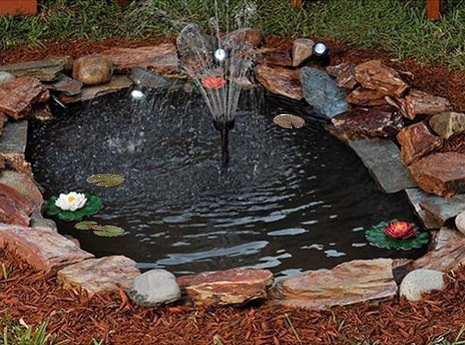 Small Pond Liner, 4 x 7 Feet 20 Mil Pond Liners for Outdoor Ponds, Black LDPE Pond Liner for Waterfall, Fish Ponds, Garden Fountain