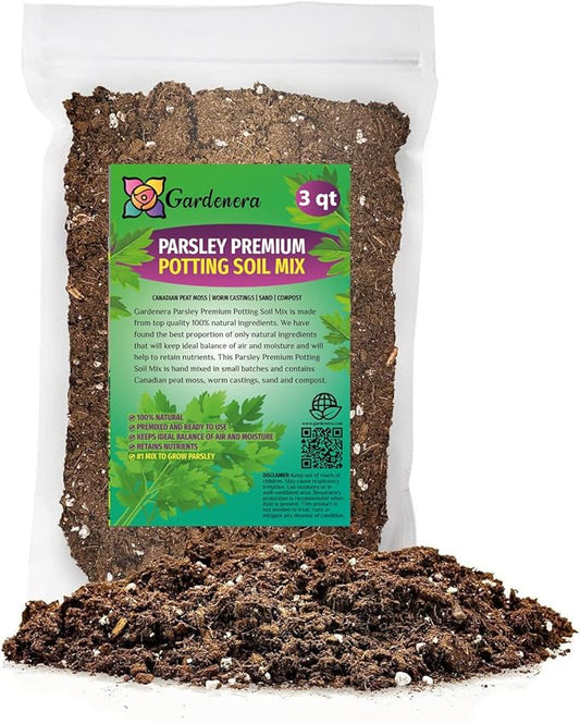 Parsley Plant Potting Soil - Enhance Flavor and Health with Professional Grade Nutrient-Rich Mix - 3 Quart