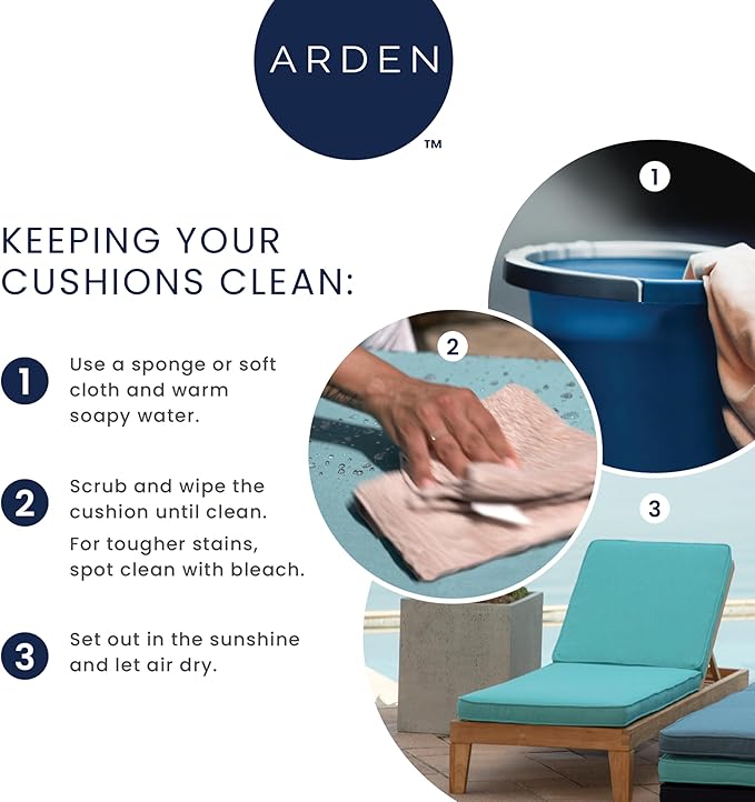 Arden Selections Rocking Chair Cushion, 19 x 18, Rain-Proof, Fade Resistant, Cushions for Rocking and Outdoor Chairs 19 x 18, Stone Grey Leala (Pack of 4)