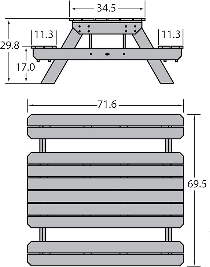 highwood Hometown Picnic Table, 6 Foot, Coastal Teak