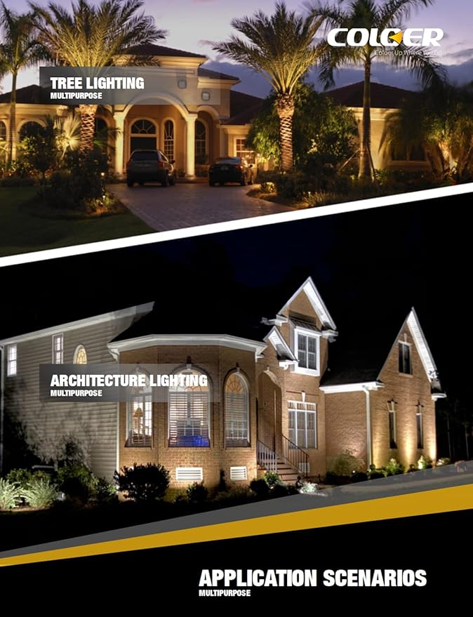 COLOER Die-cast Brass Landscape Spotlight 1-Pack Without Bulb,12V AC/DC Low Voltage Copper Outdoor Lighting with Ground Stake, Directional Garden Patio Spot Up Light (102B Brass Finish)