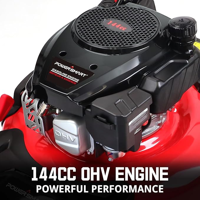 PowerSmart Gas Lawn Mower 21-Inch 144cc OHV Engine 3-in-1 Push Mower with Bagging