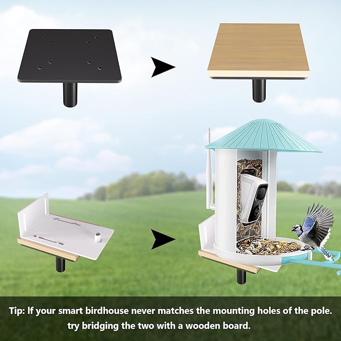 Bird Feeder Pole Stand,95 Inch Bird House Pole for Outdoors Heavy Duty,5 Base Prongs Adjustable Birds Feeder Stand for House