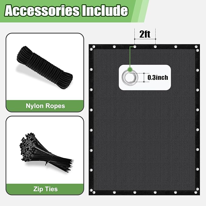 Outdoor 90% Sun Shade Cloth with Grommets, 8 X 24 FT Pergola Shade Cover for Garden Patio Carport Kennel Swimming Pool, Dark Grey (We Make Custom Size)