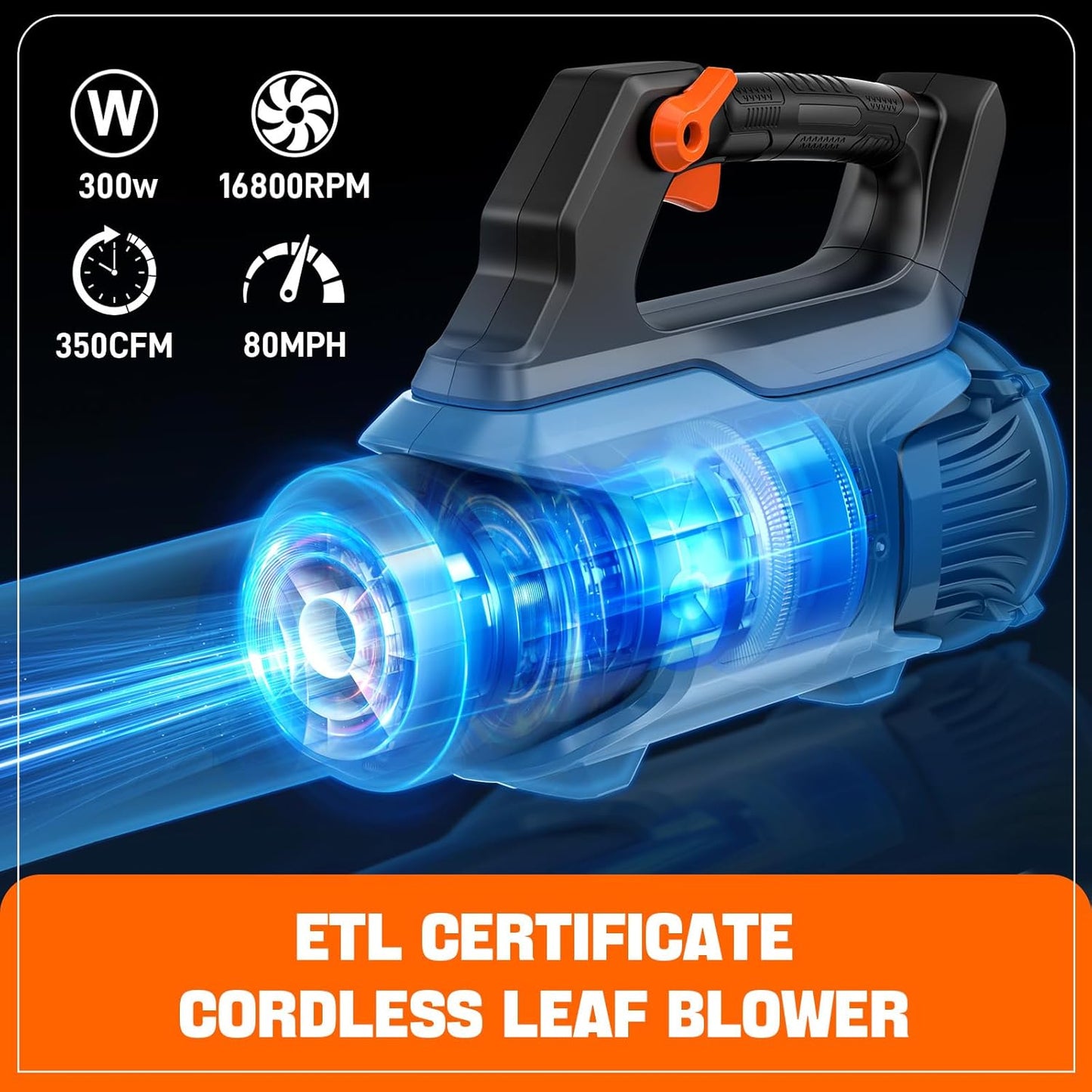 SENIX 20V Max Leaf Blower, Cordless, Brushless, Handheld, Up to 350 CFM and 80 MPH, 2 Speed Mode, Cruise Control, Lightweight, Tool Only, Battery and Charger Not Included(BLAX2-M-0)