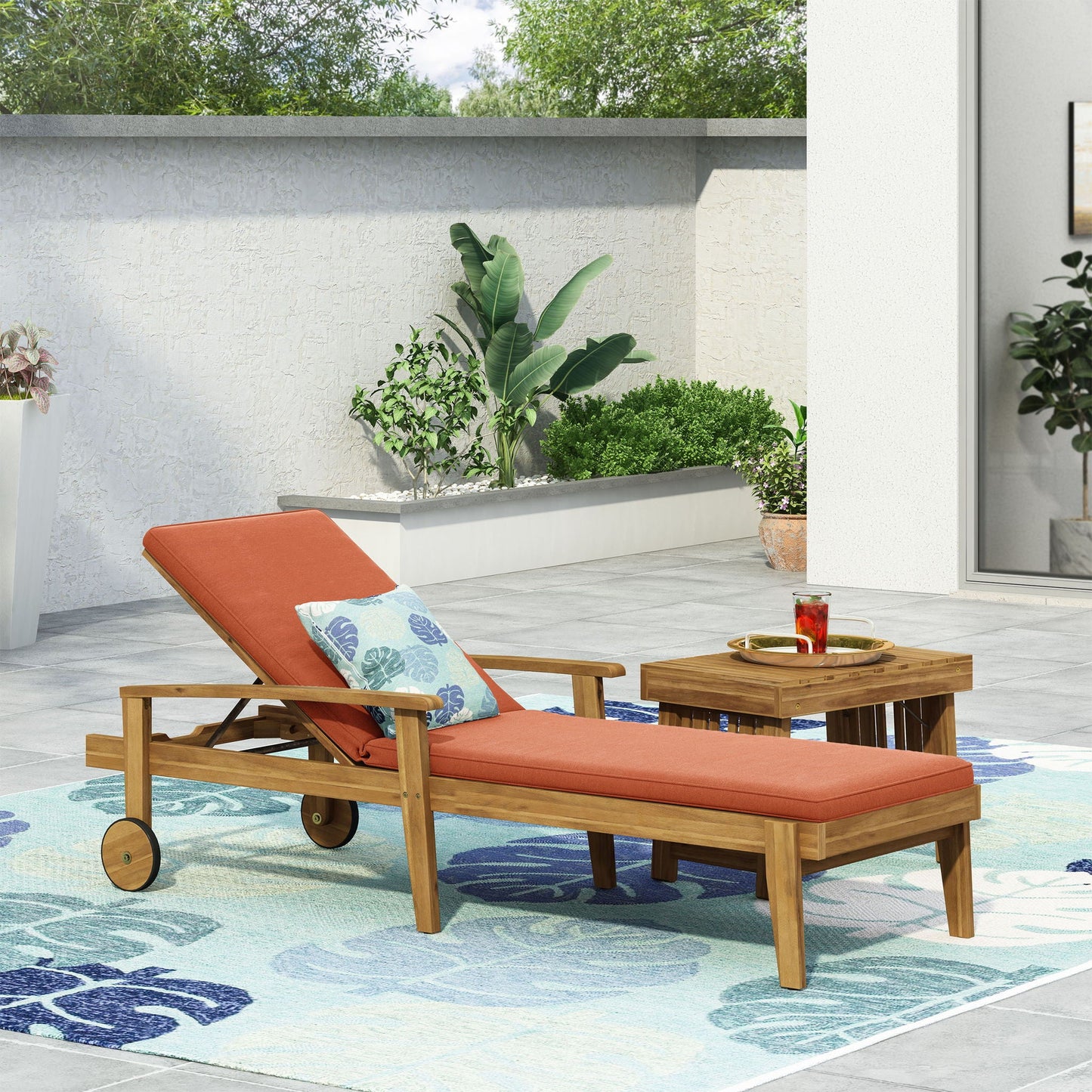 Jason Chaise Lounge Adjustable Acacia Wood Outdoor Furniture