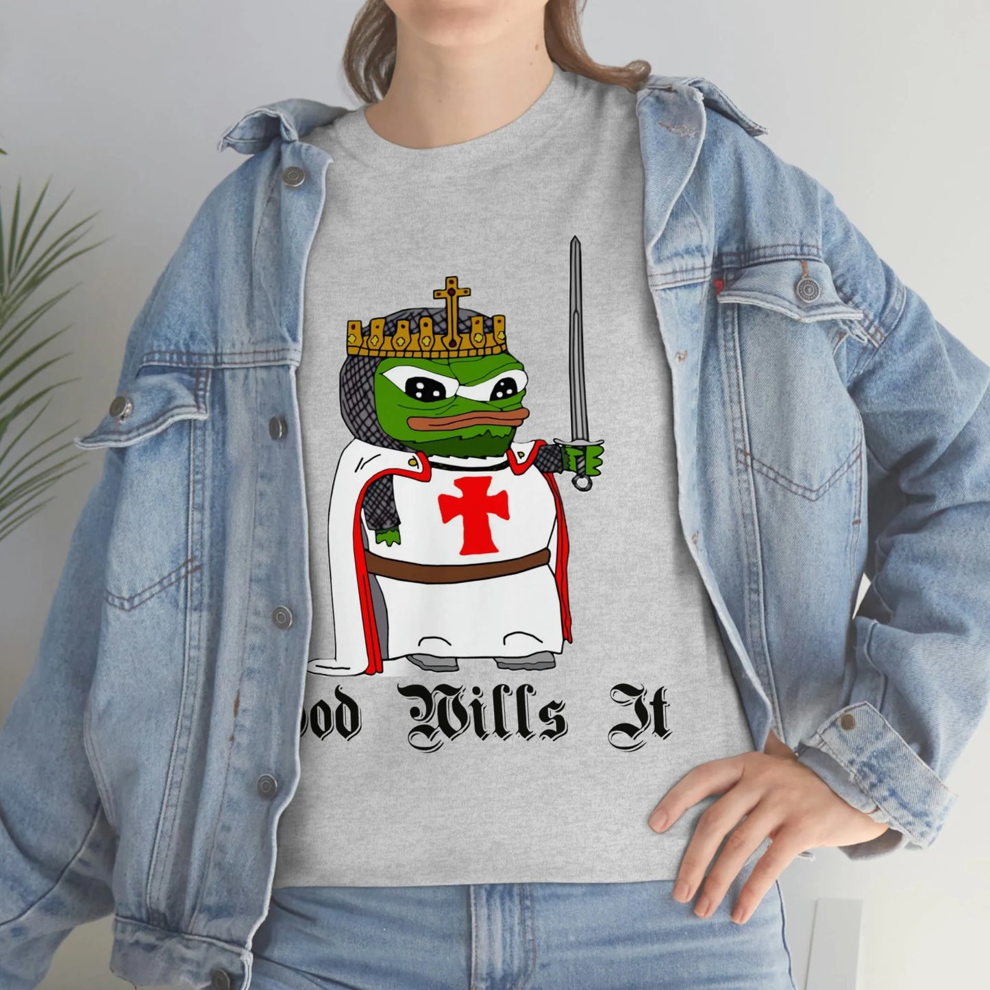 Crusader Pepe "God Wills It" Tee - Deus Vult Meme Shirt - 4LibertyShop.com