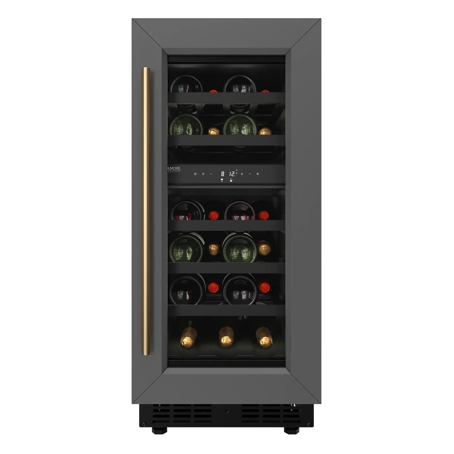 KoolMore Reserve 15 in. Under-Counter Panel Ready Dual Zone Built-in Wine Cooler and 23 Bottle Capacity in Black