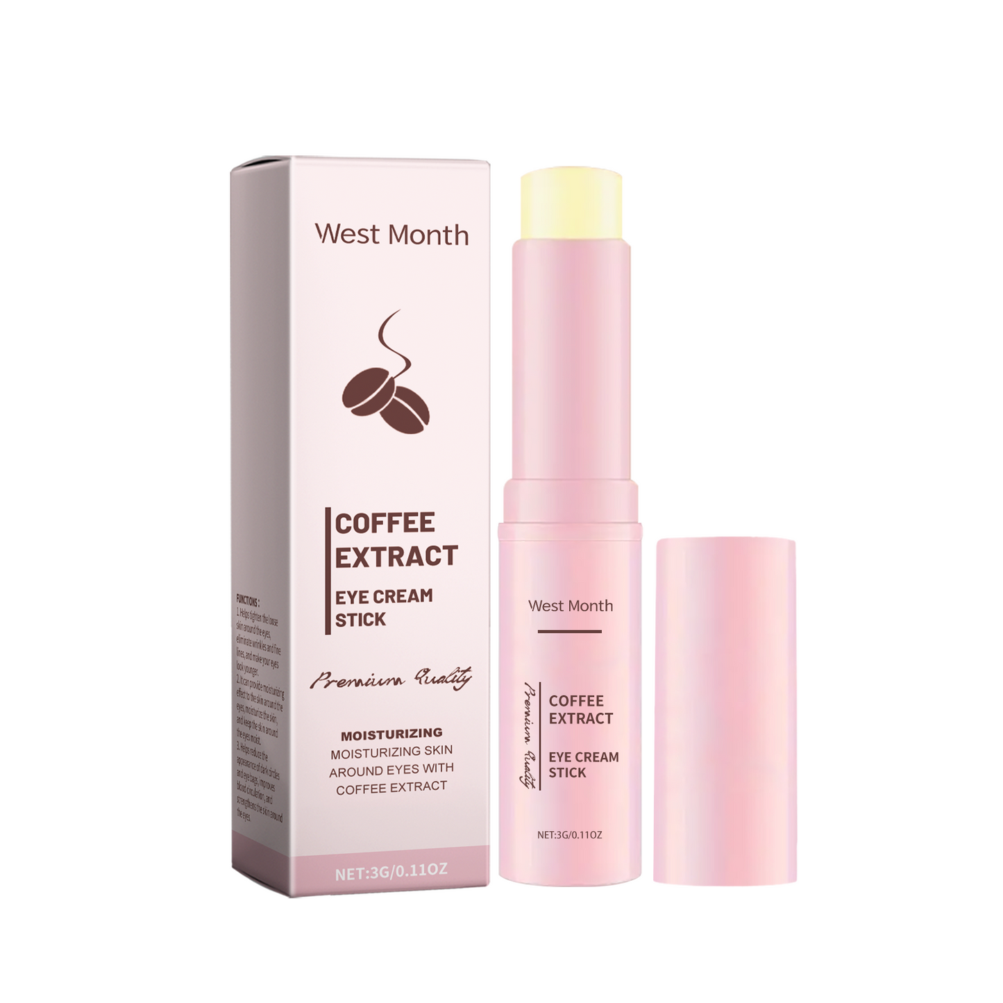 Caffeine Eye Cream Bar, Firming Light Lines, Delicate, Moist, Moisturizing And Brightening Eye Care Bar