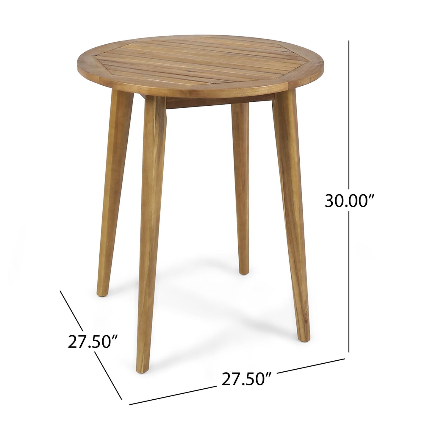 Stamford Modern Outdoor Bistro Table with Water-Resistant Teak