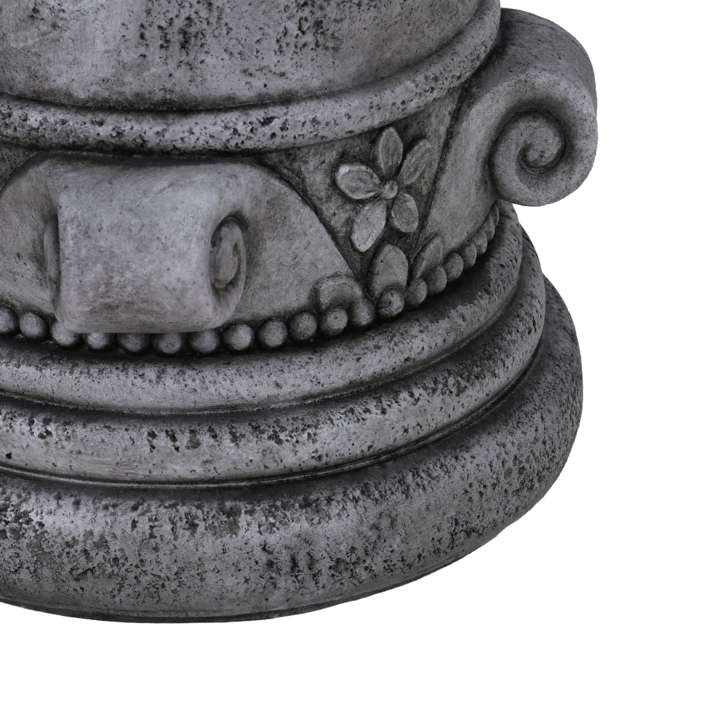 Outdoor End Table, Round Side Table For Patio And Garden - Antique Gray