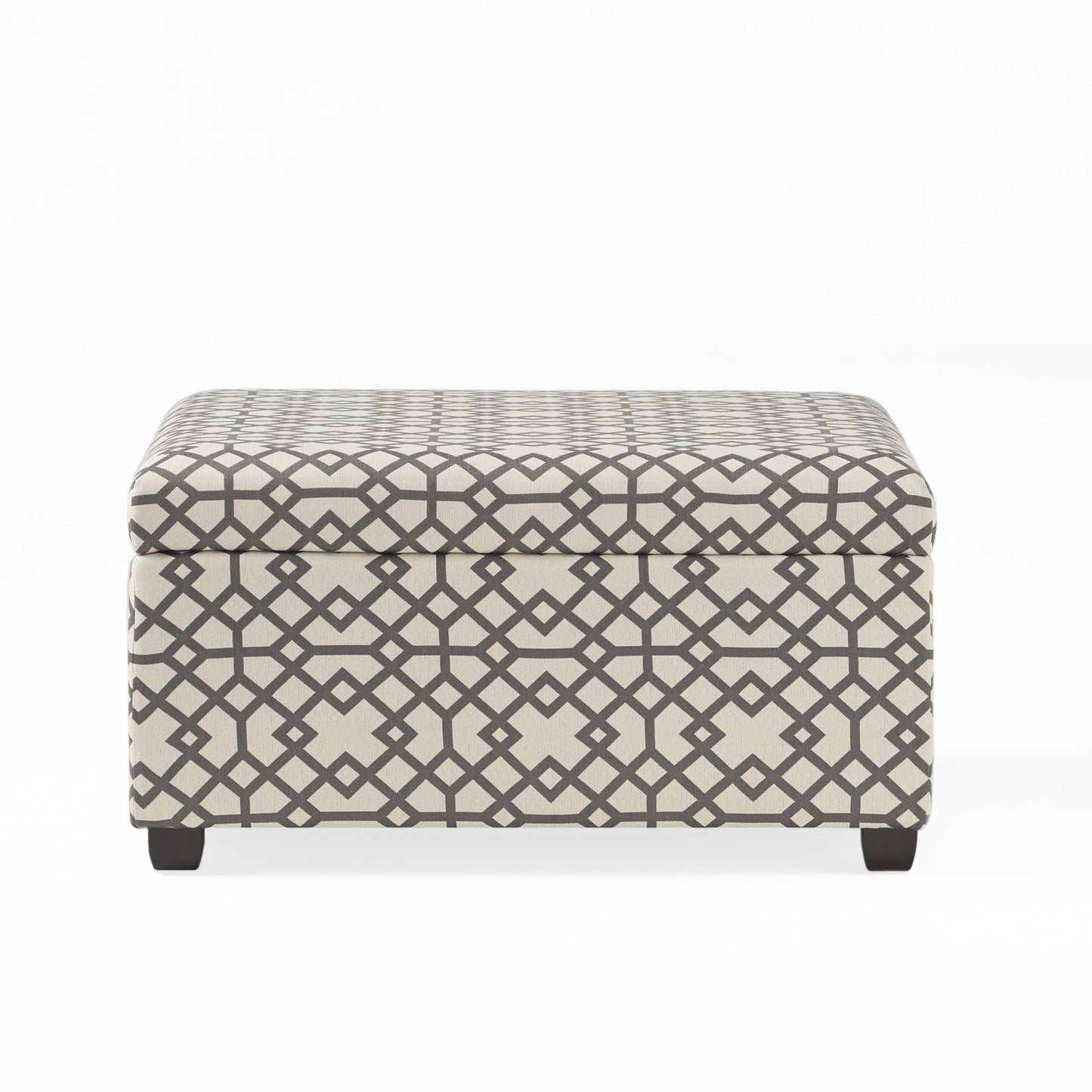 Richmond Storage Ottoman with Unique Pattern and Ample Storage - Gray