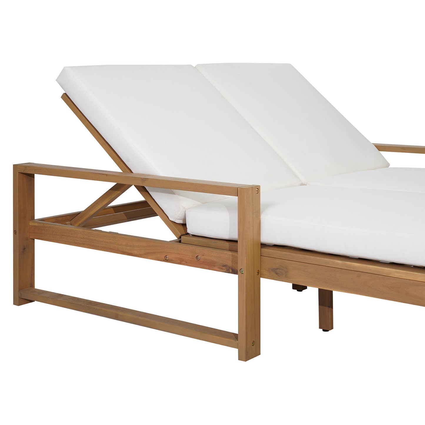 TREXM Outdoor Double Lounge Chair with 5-Position Adjustable Backrest