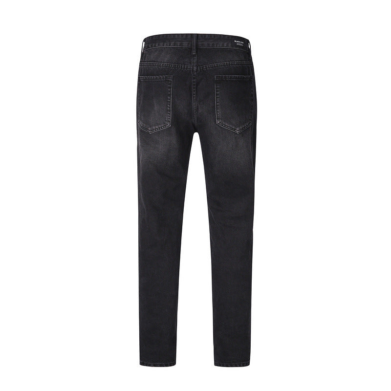 Men's Washed Old Torn Jeans