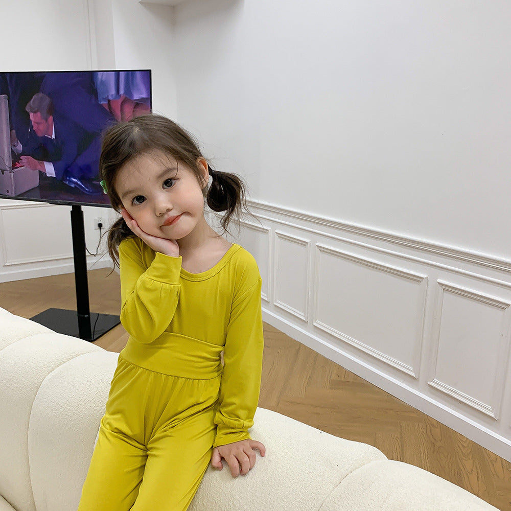 Children's Clothing Modal Bellyband Homewear Solid Color Air Conditioning Clothes