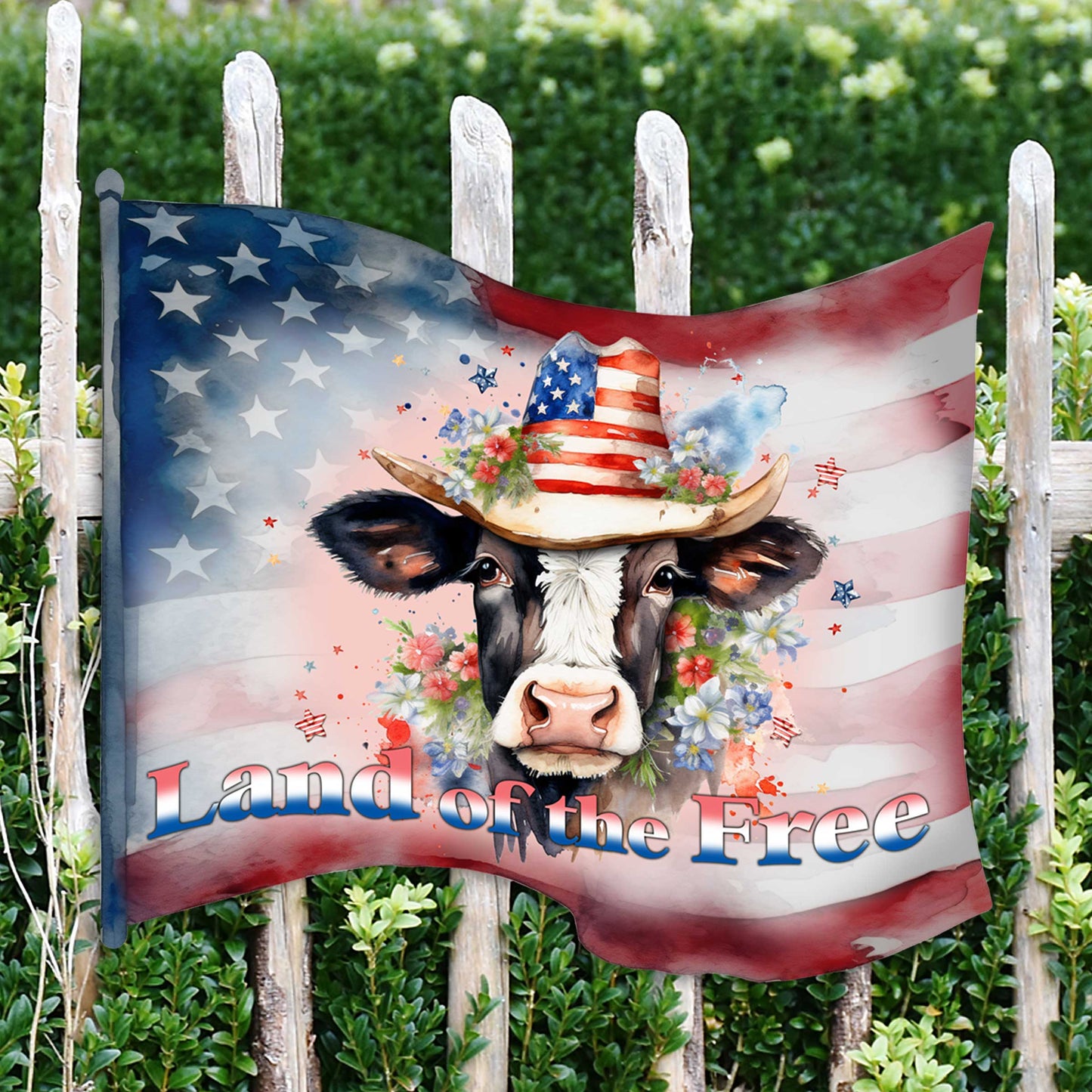 Front door welcome sign Land of the free flag United we stand Front porch Patriotic wreath Main entrance banner Red and White Welcome sign - Wooden front porch decor - 933110H