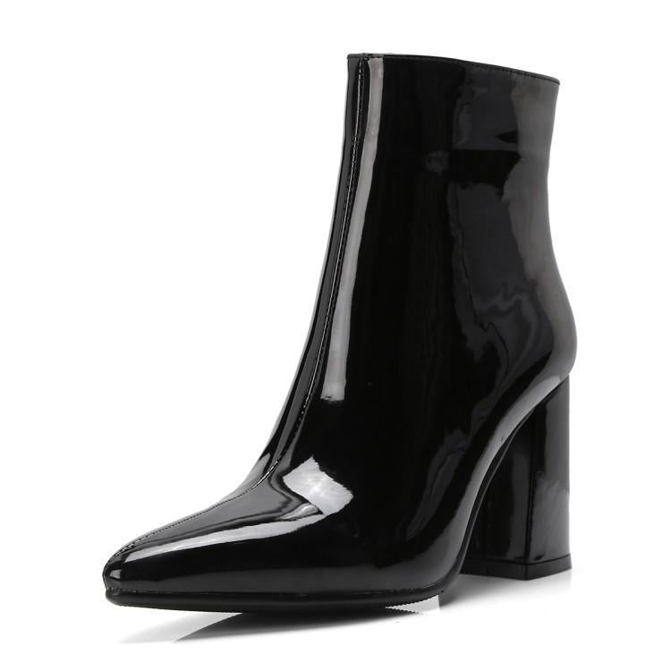 Working thick heel gold and silver plus size short boots