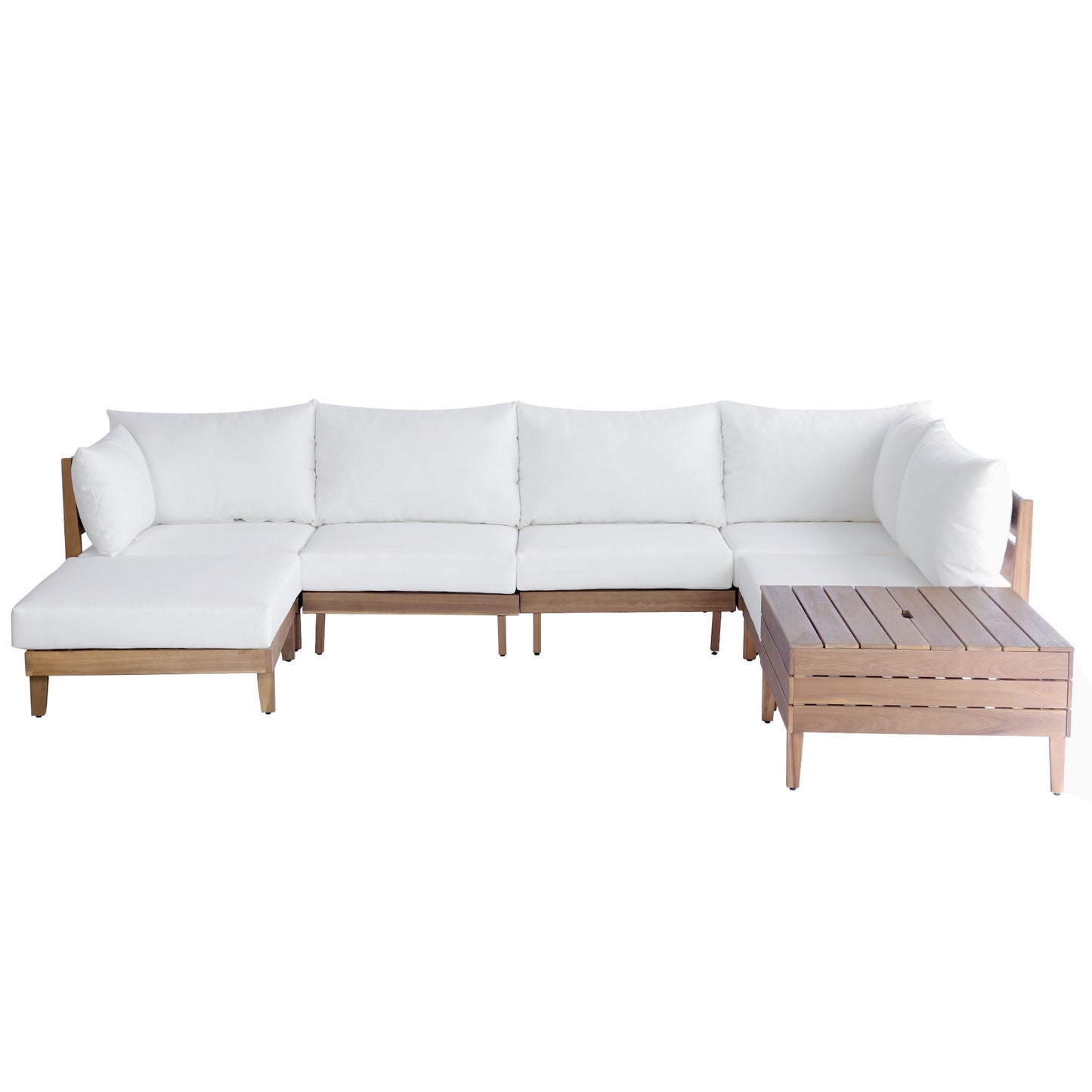TOPMAX 8-Piece Acacia Wood Outdoor Patio Sofa Set