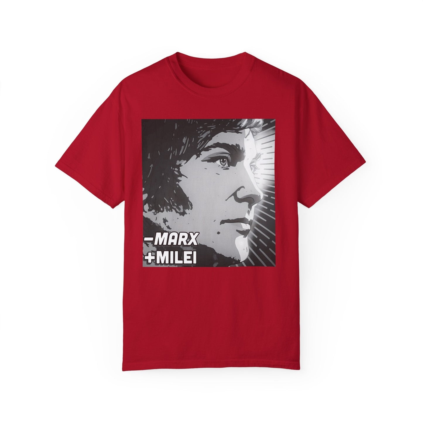 Less Marx, More Milei Icon of Liberty T-shirt - 4LibertyShop.com