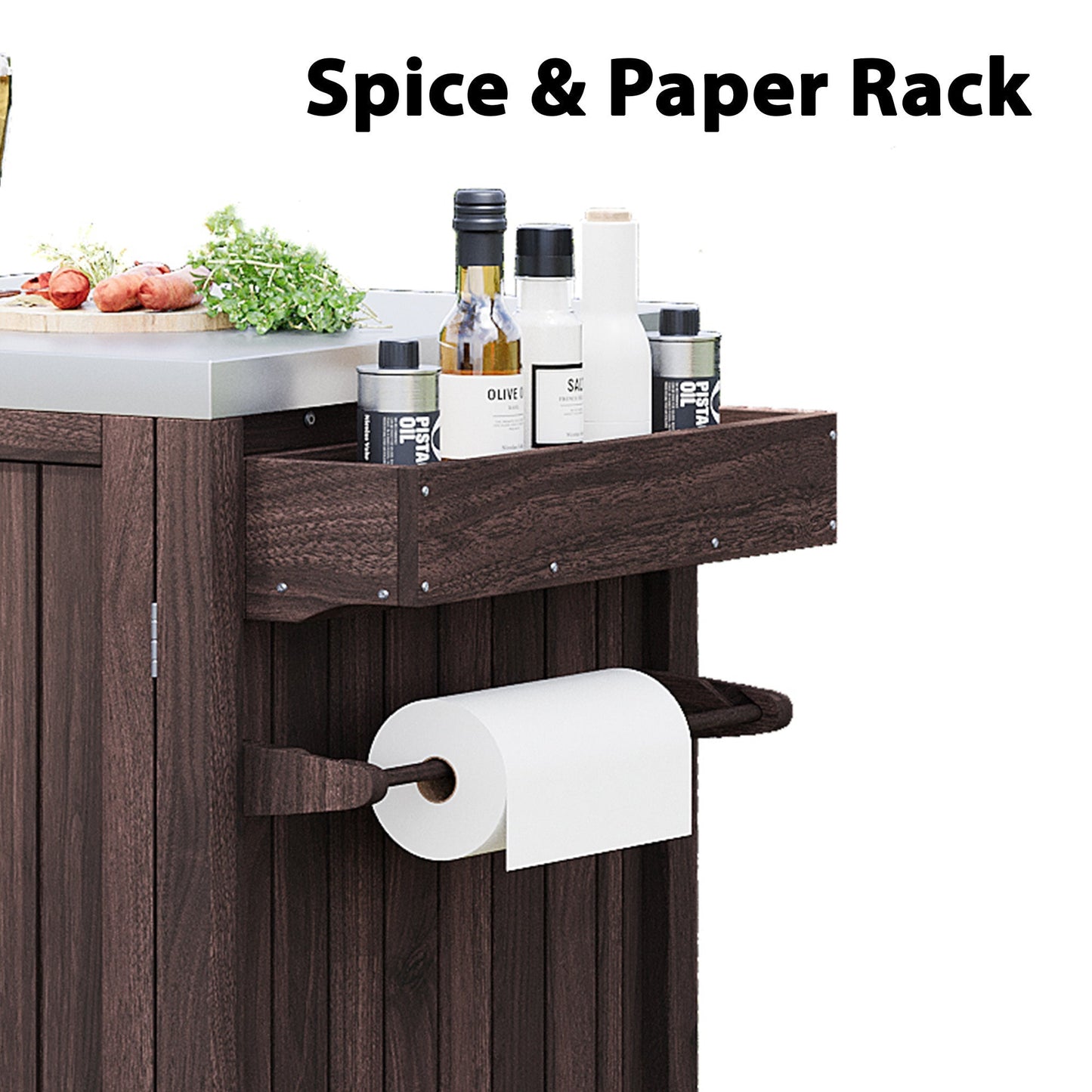 K&K 66.5' Outdoor Kitchen Island for Big Green Egg Grills
