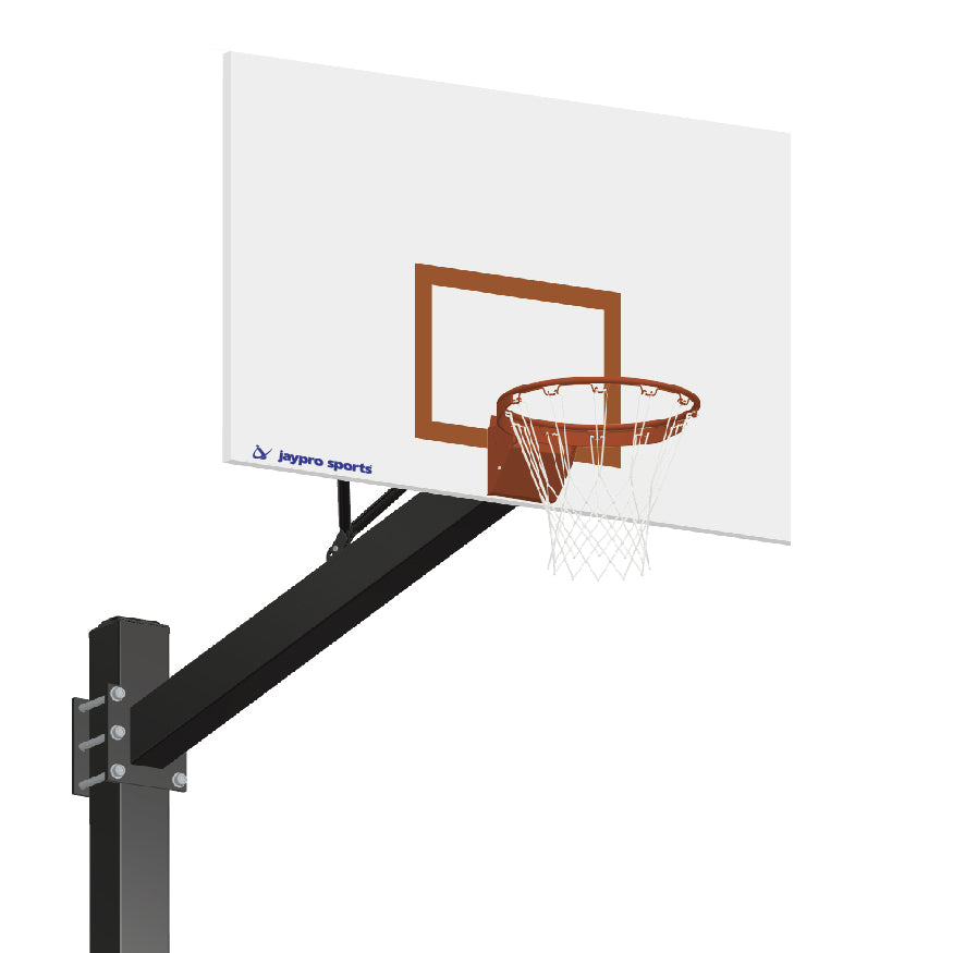 Jaypro Titan 60 in. Steel Backboard Basketball System - Flex Rim, Surface Mount, 6x6 Pole