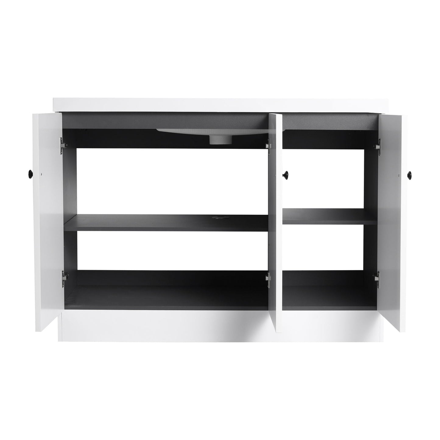 Contemporary Freestanding Bathroom Vanity With Resin Sink & Soft-Close Cabinet Doors